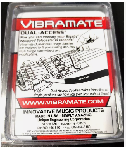 Vibramate VB-V5-TE-SS Dual Access Bridge Saddle set in Stainless Steel