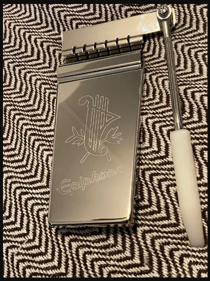 AWESOME ENGRAVED VIBROLA Lyre For Epiphone SG, FireBird Guitar With Roller Bridge