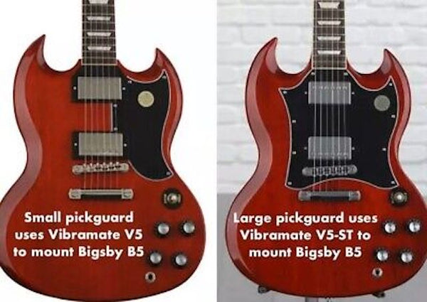 Vibramate V5 Silver Adapter, for adding a Bigsby B5 Vibrato, Just Bolt On!