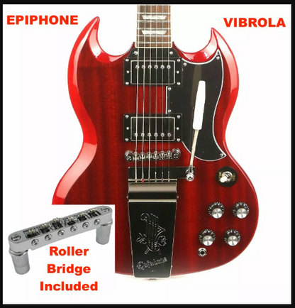 AWESOME ENGRAVED VIBROLA Lyre For Epiphone SG, FireBird Guitar With Roller Bridge