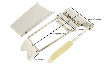 Allparts Long Vibrola Maestro Tremolo Tailpiece Nickel 4 Gibson SG, ES335, firebird