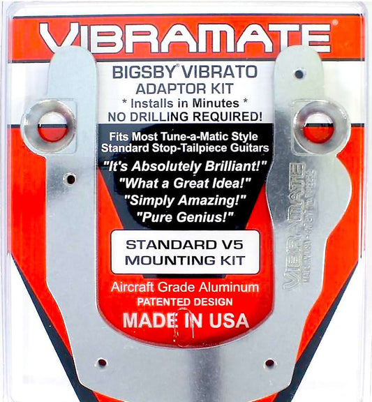 Vibramate V5 Silver Adapter, for adding a Bigsby B5 Vibrato, Just Bolt On!