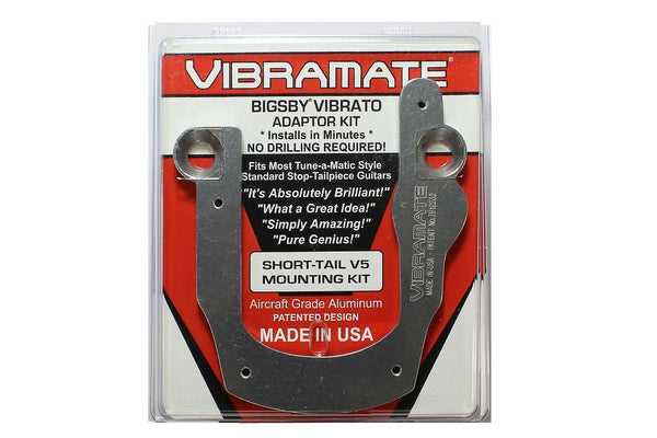 Vibramate V5 Short Tail Chrome 4 SG bolt-on Bigsby B5 tremolo Adapter no holes or mods needed